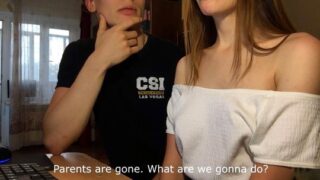 Молодая русская девица сладко сосет член приятеля